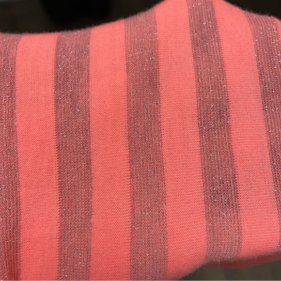 Neon Coral Sparkly Stripe Scarf - Picture 2 of 3